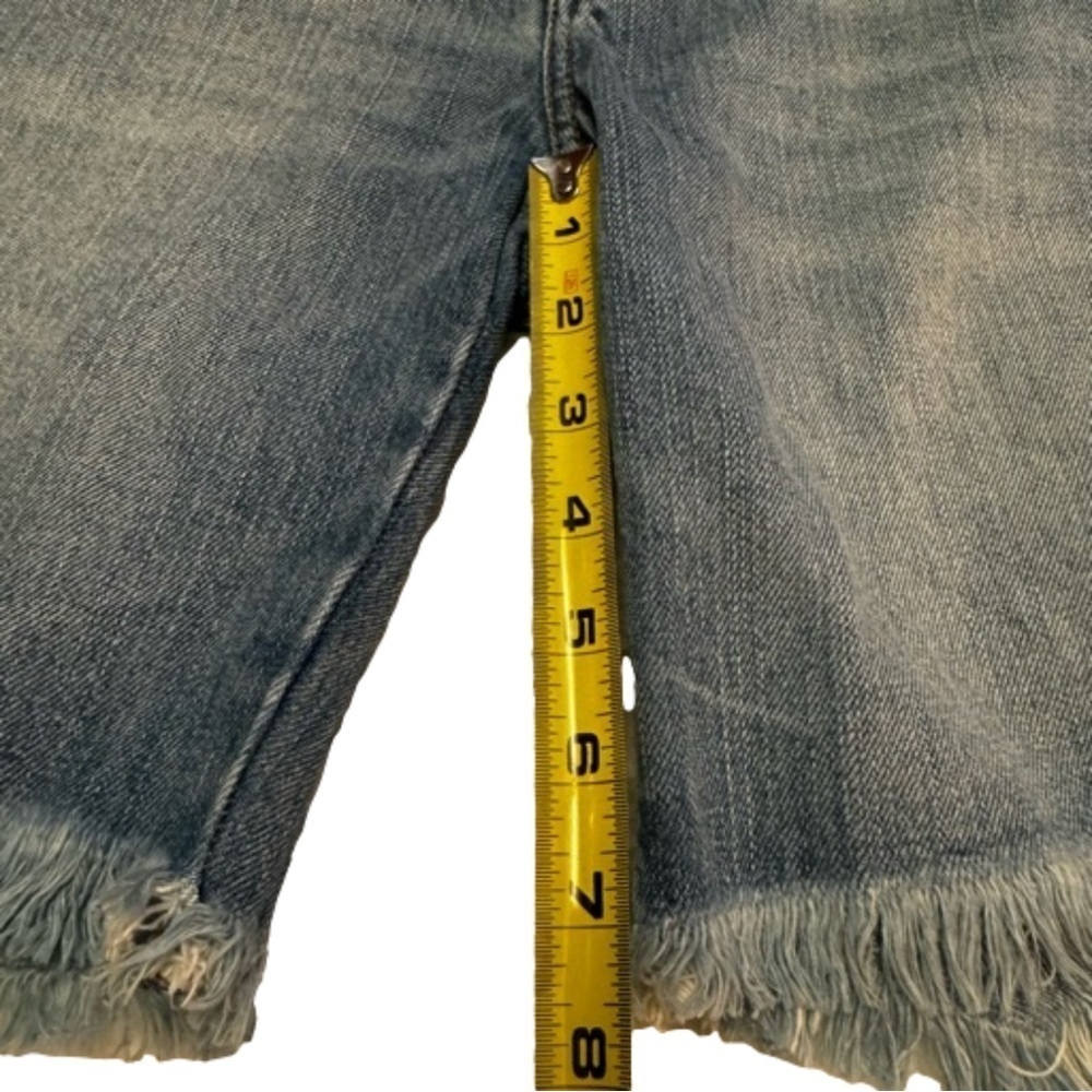 American Eagle Blue Jean Shorts Size 4 Distressed Pockets Zip Front NWT - Picture 13 of 16